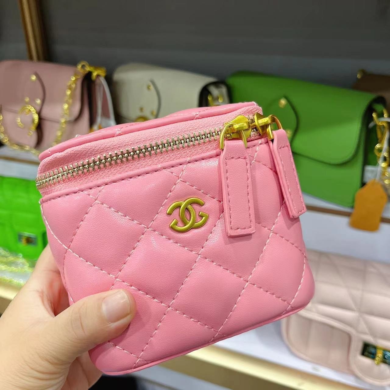Women's Mini Lucky Beads Classic Style Box Diamond Crossbody Bags