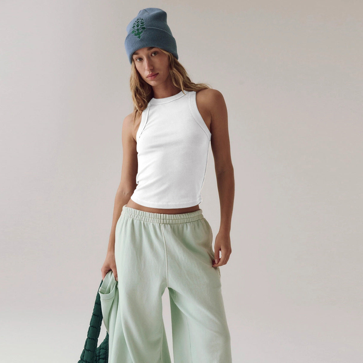 Women's Sexy Hot Solid Color Rib Sleeveless Tops