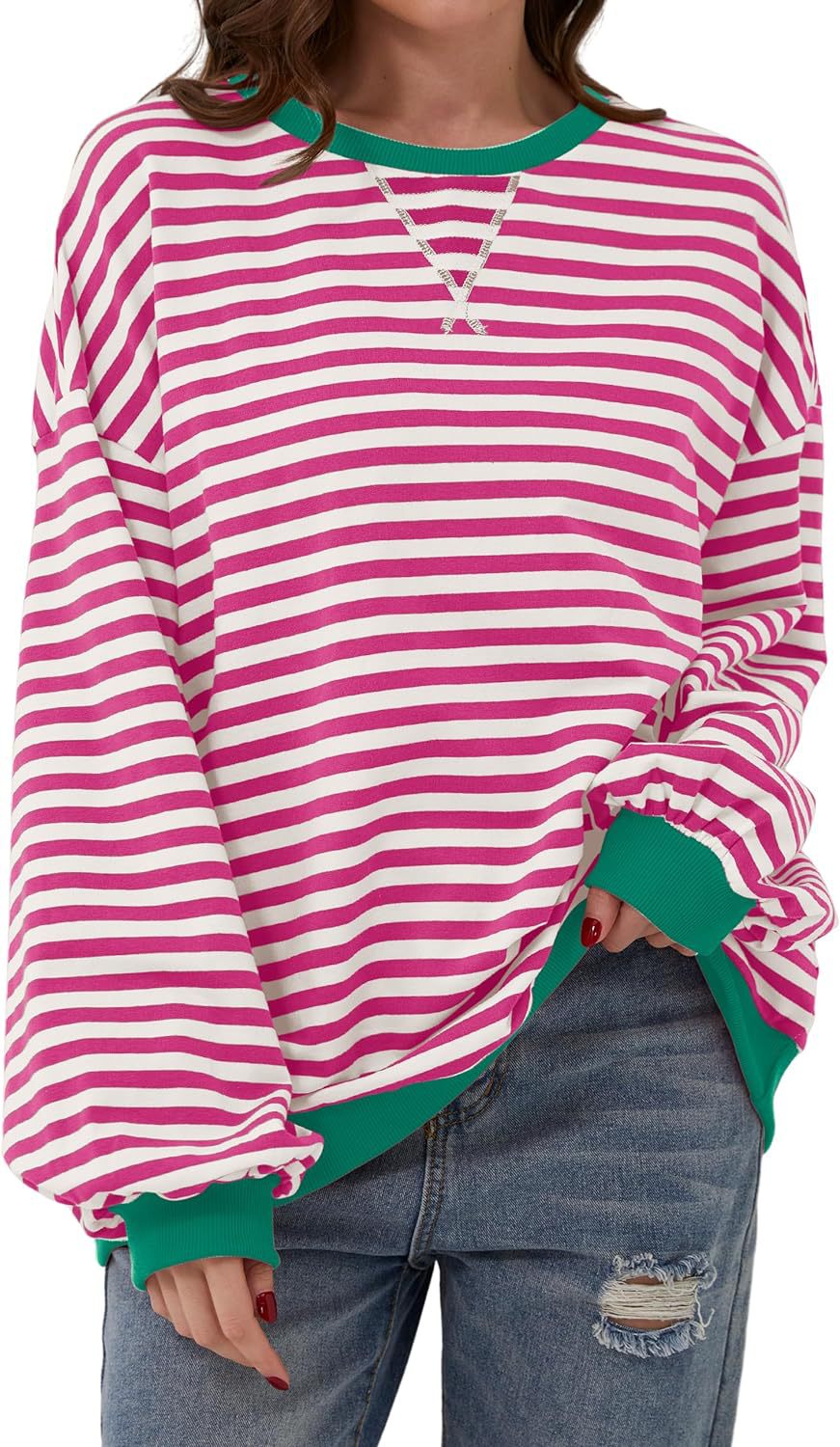 Women's Slouchy Innovative Loose Casual Striped Sweaters