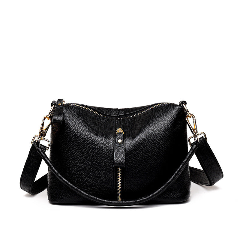 Women's Simple Large Capacity Cowhide Fashion Popular Shoulder Bags