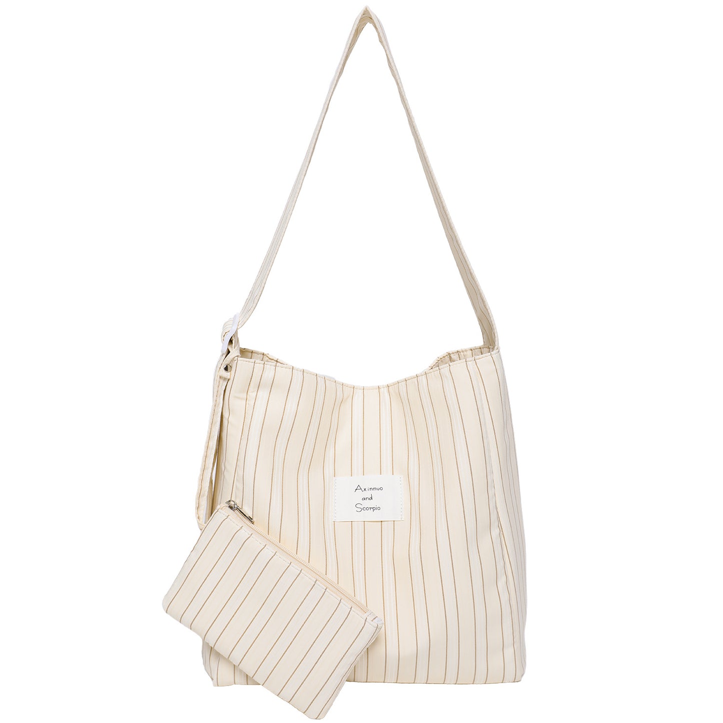 Korean Style Canvas Female Commuter Niche Striped Large Tote Bags