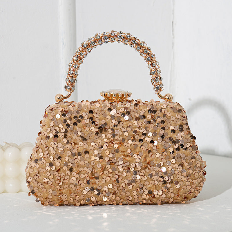 Women's Retro Fashion Dinner Sequined Banquet Portable Evening Bags