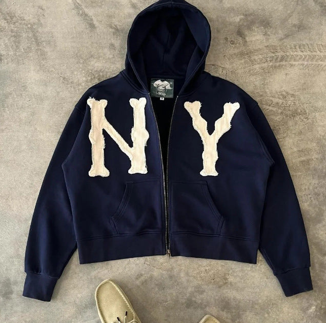 Hooded Full Chain Loose Male Female Sweaters