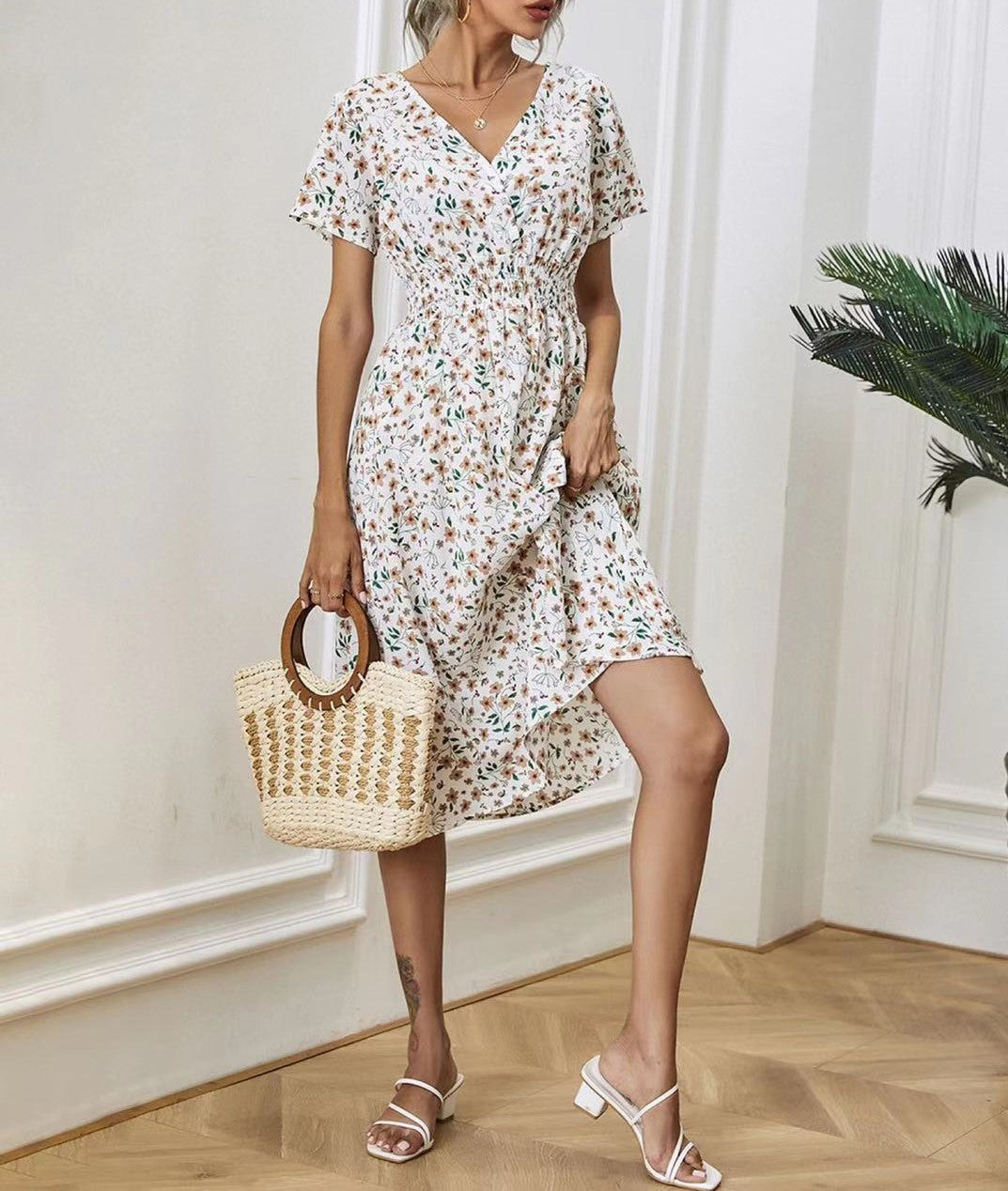 Women's Long-term Supply Summer Floral Print Dress Dresses