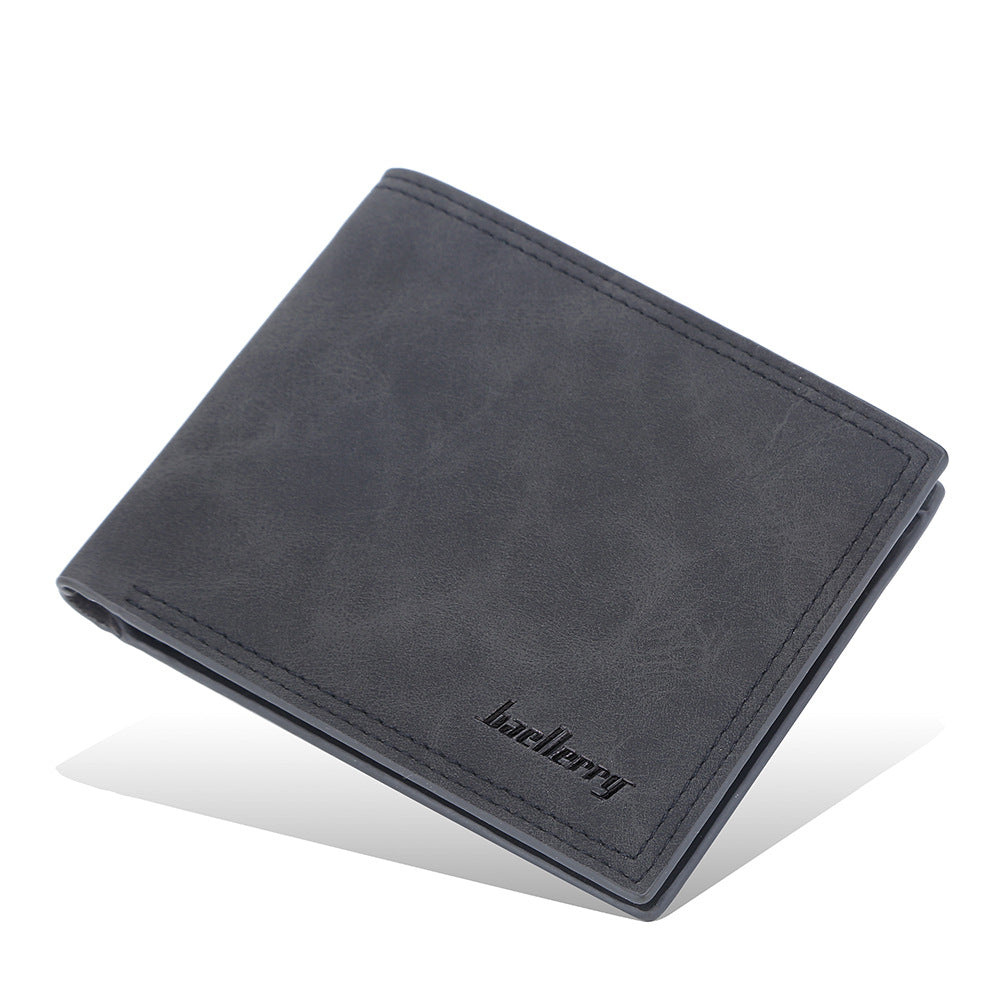 Men's Short Horizontal Multiple Slots Frosted Thin Card Holder