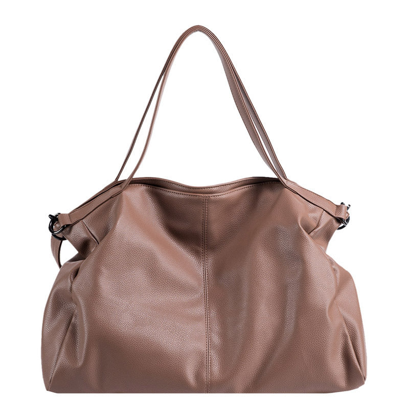 Women's Korean Style Commuting From Solid Color Shoulder Bags