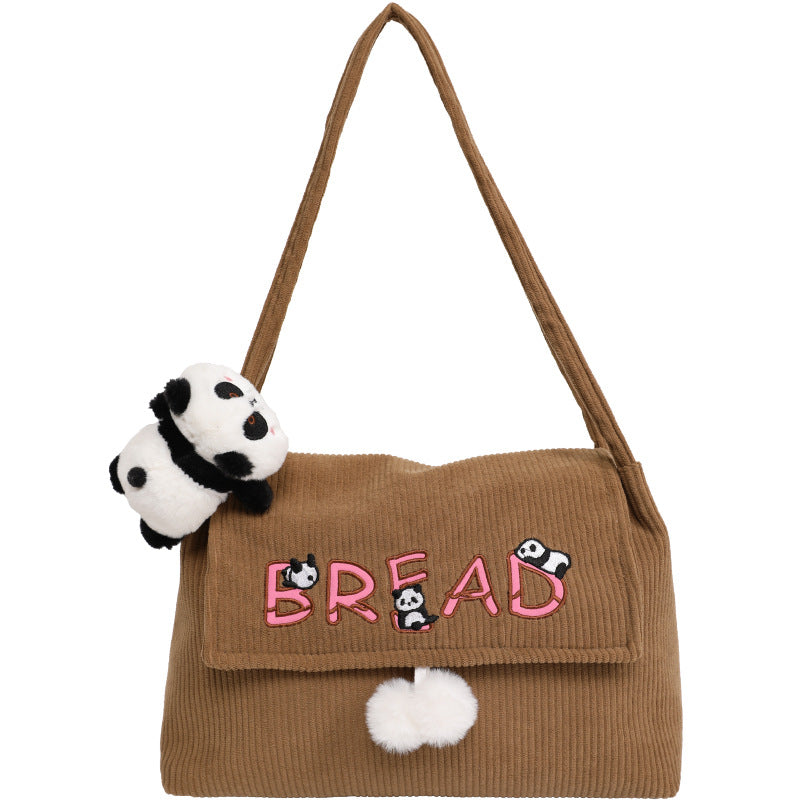 Women's Korean Style Corduroy Canvas Retro Fashion Armpit Bags