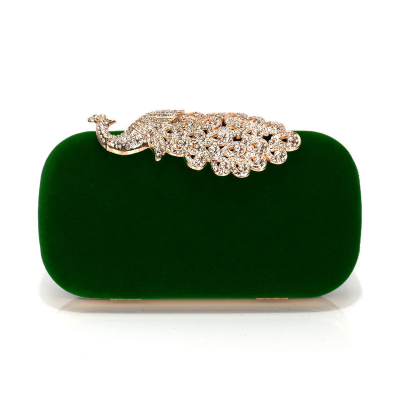 Women's Luxury Peacock Diamond Dinner Banquet All Evening Bags