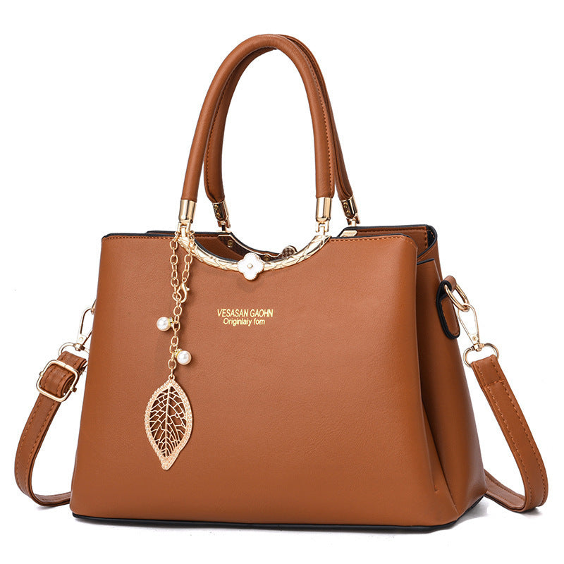 Women's Western Style Solid Color Large Capacity Handbags