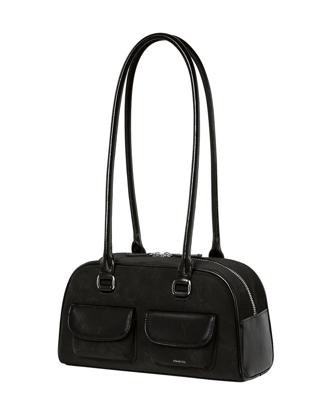 Women's Oil Wax Leather Large Capacity Bowling Shoulder Bags
