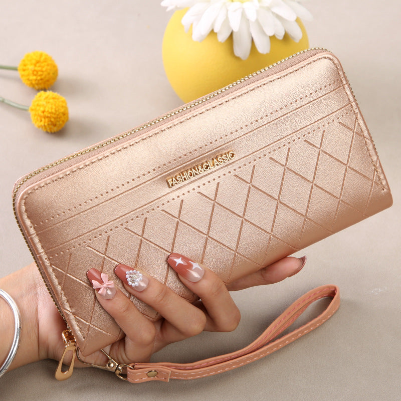 Women's Style Long Large Capacity Plaid Clutch Korean Ladies Wallet