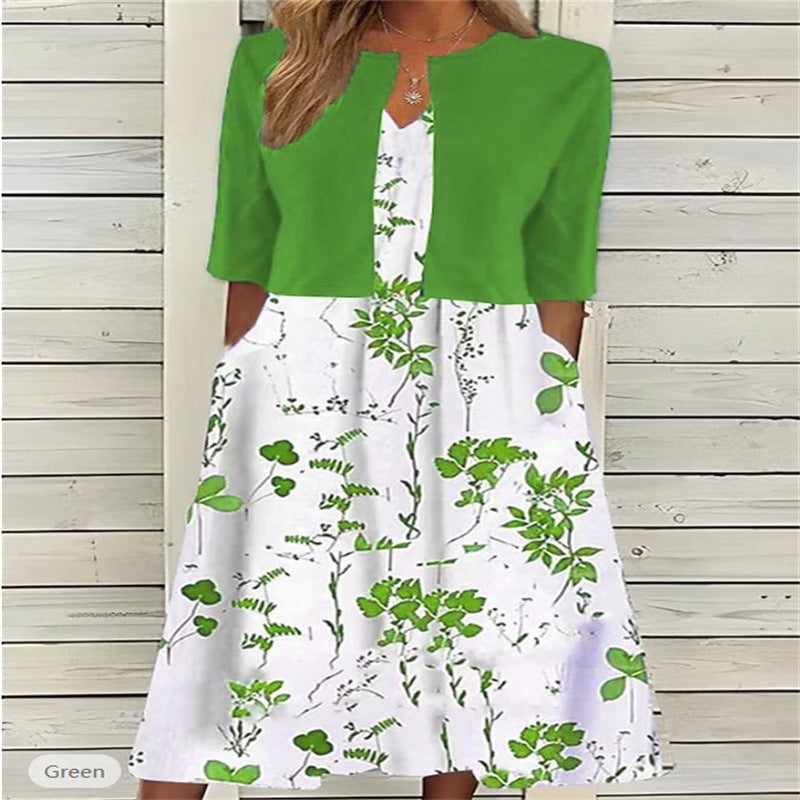 Women's Mature Elegant Long Two-piece Set Dress Dresses
