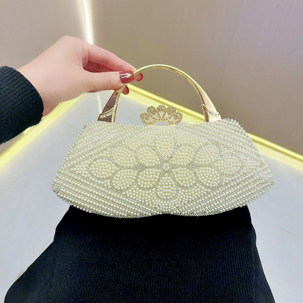 Women's Vintage Pearl Rhinestone Banquet Dinner Evening Bags