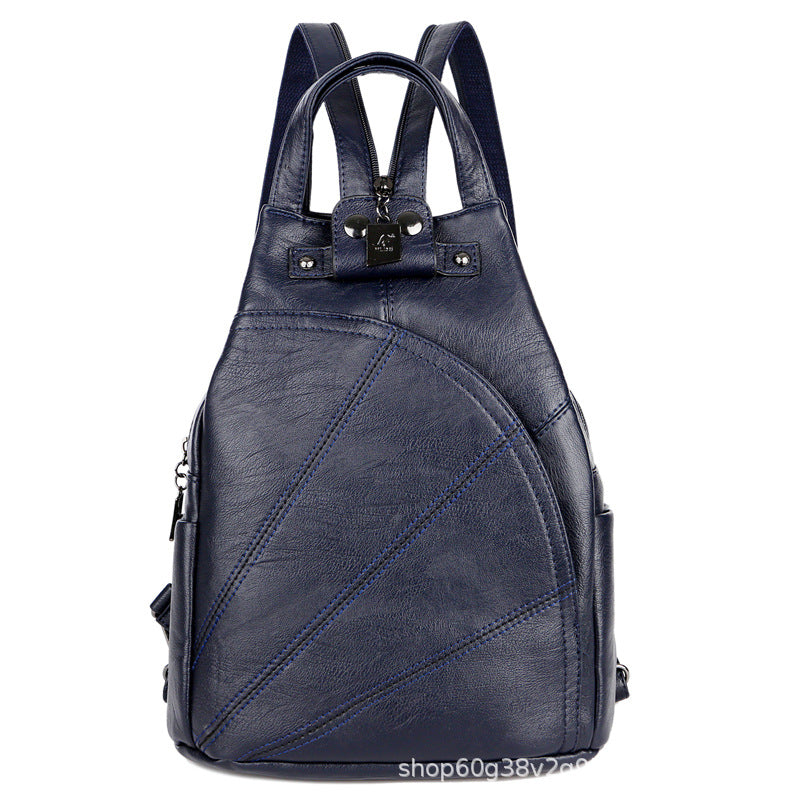 Women's Stylish Versatile Soft Leather Large Capacity Backpacks