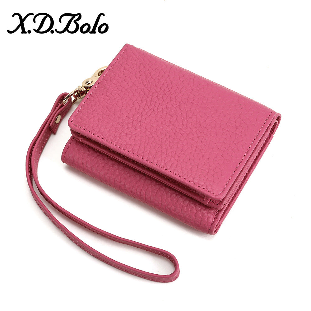 Women's Attractive Short First Layer Cowhide Ladies Wallets