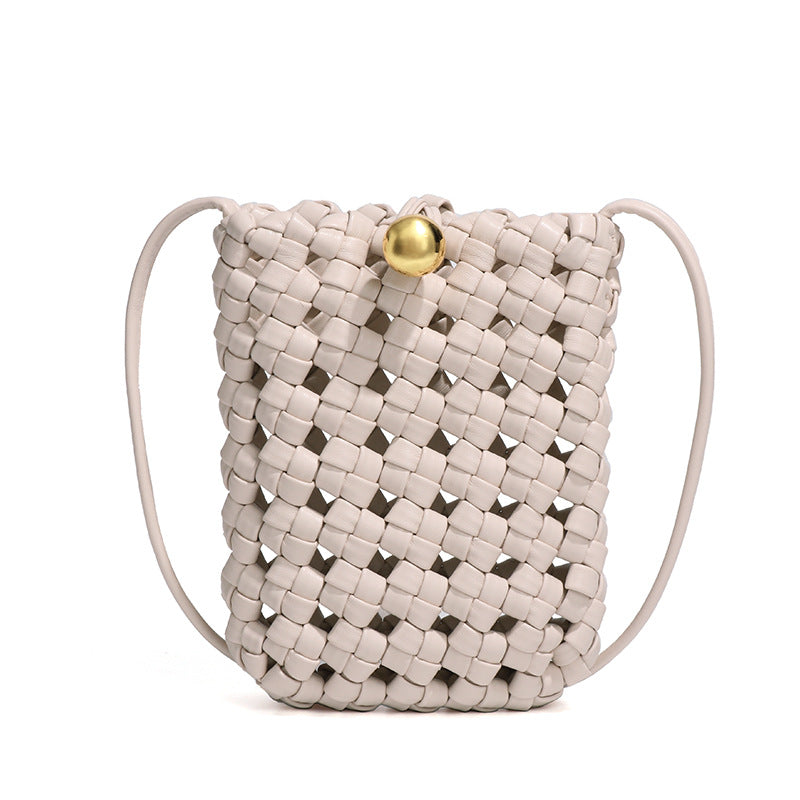 Women's Windmill Knot Woven Vertical Simple Design Phone Bags