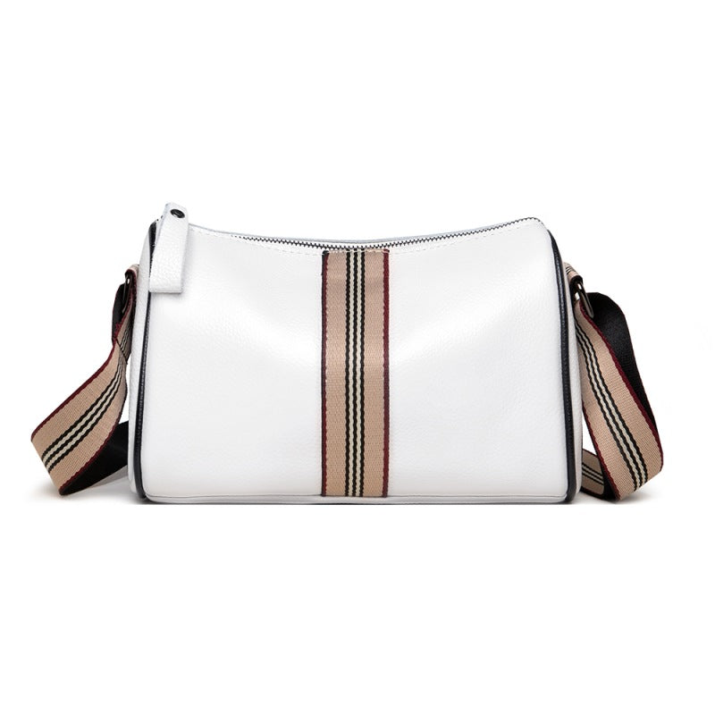 Women's Leather Fashion Litchi Pattern Contrast Color Shoulder Bags