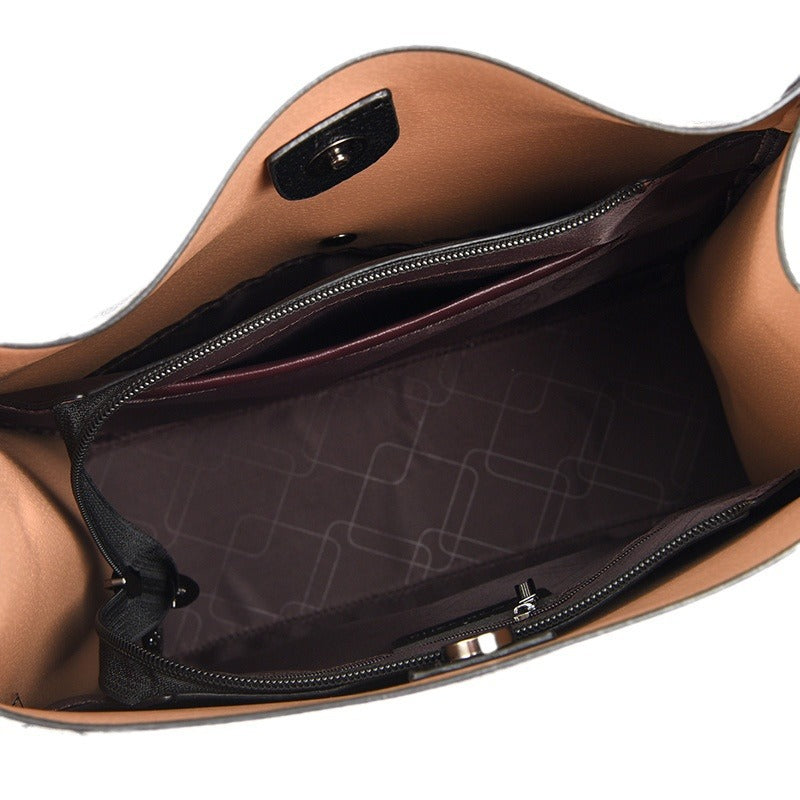Women's Quality Kangaroo Leather Fashion Large Capacity Bucket Bags