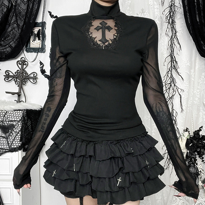 Women's Street Hot Easy Matching Mesh Long Blouses