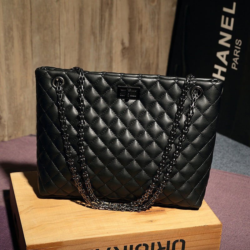 Women's Korean Fashion Rhombic Chain Large Capacity Women's Shoulder Bag