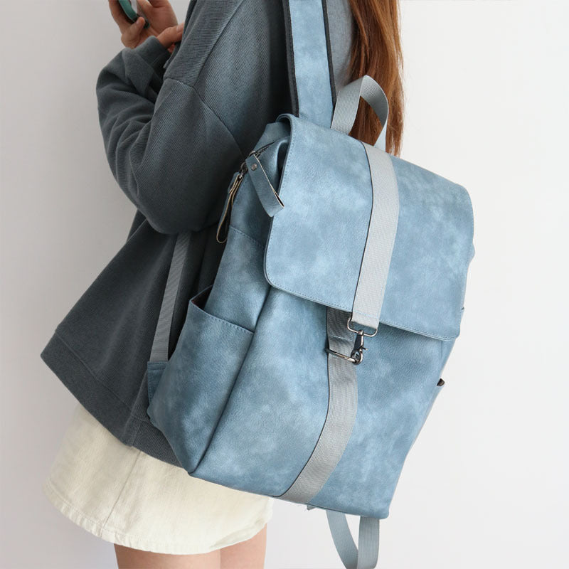 Women's Textured Korean High Style Campus College Backpacks