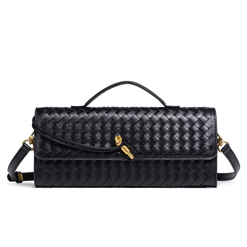 Women's Niche Woven Baguette Fashion Horizontal Clutch Handbags