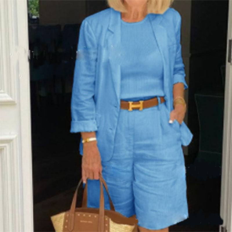 Women's Graceful Unique Cotton Small Two-piece Suits