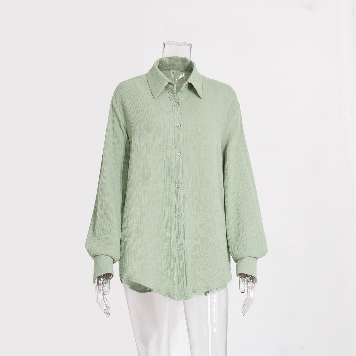 Cotton Crepe Shirt Spring Comfortable Loose Blouses