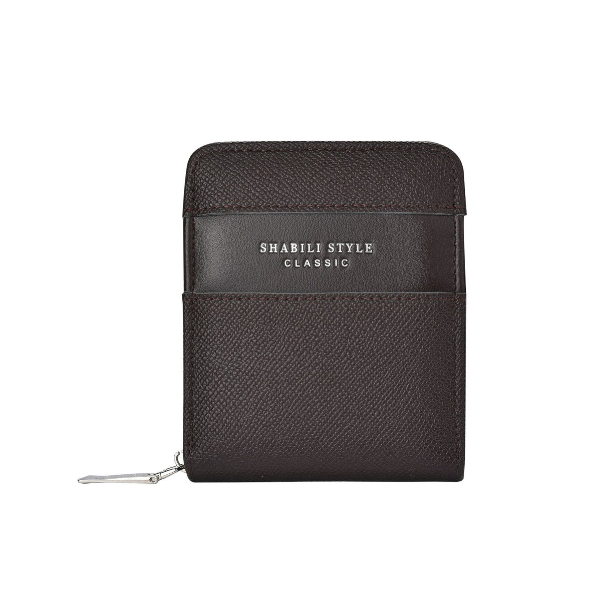 Men's Zipper Litchi Pattern Multiple Slots Retro Men's Wallet