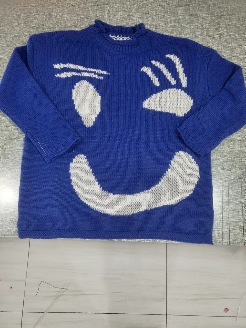 Color Knitted Round Neck Pullover Loose Sweaters