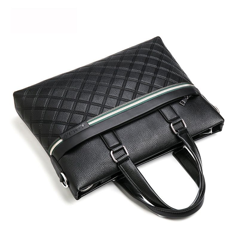 Men's Diamond Fashion Horizontal Hand Business Computer Men's Handbags