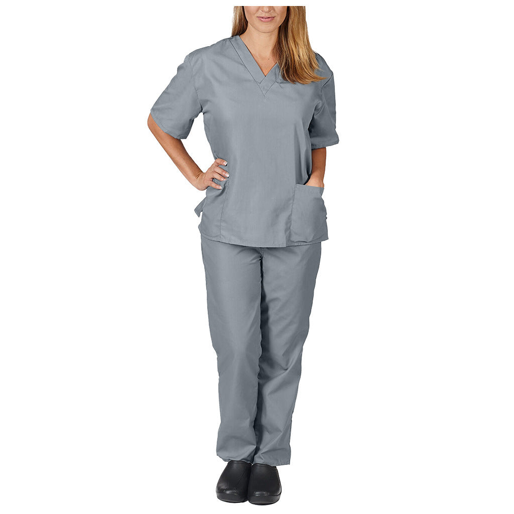 Women's Solid Color Pocket Nursing Work Uniforms Uniform