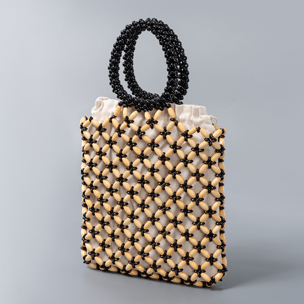 Women's Wooden Bead Hand-woven Commuter Design Summer Bags