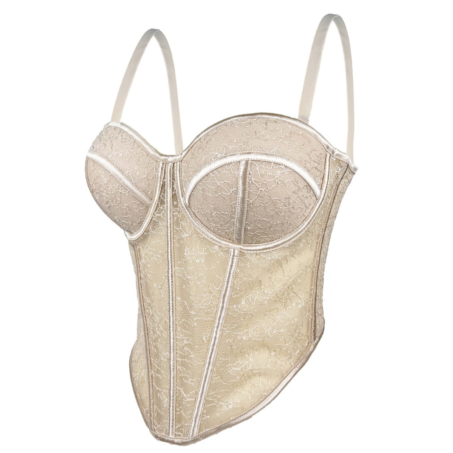 Mesh Low-cut Contrast Color Cinched Waist Breathable Body Tops