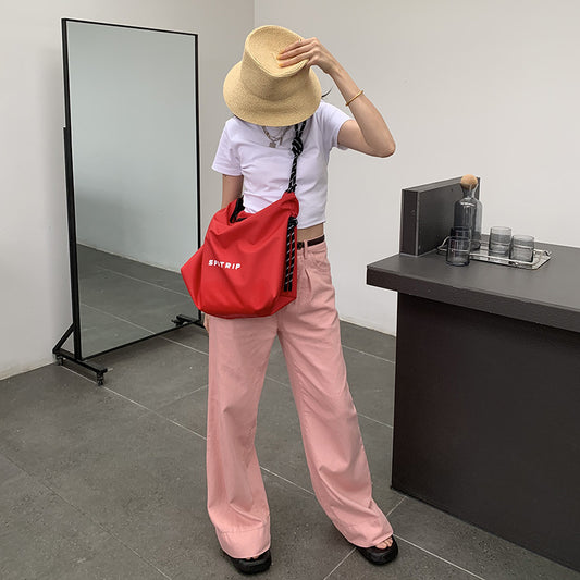 Women's Simple Letter Large Capacity Oxford Cloth Tote Bags