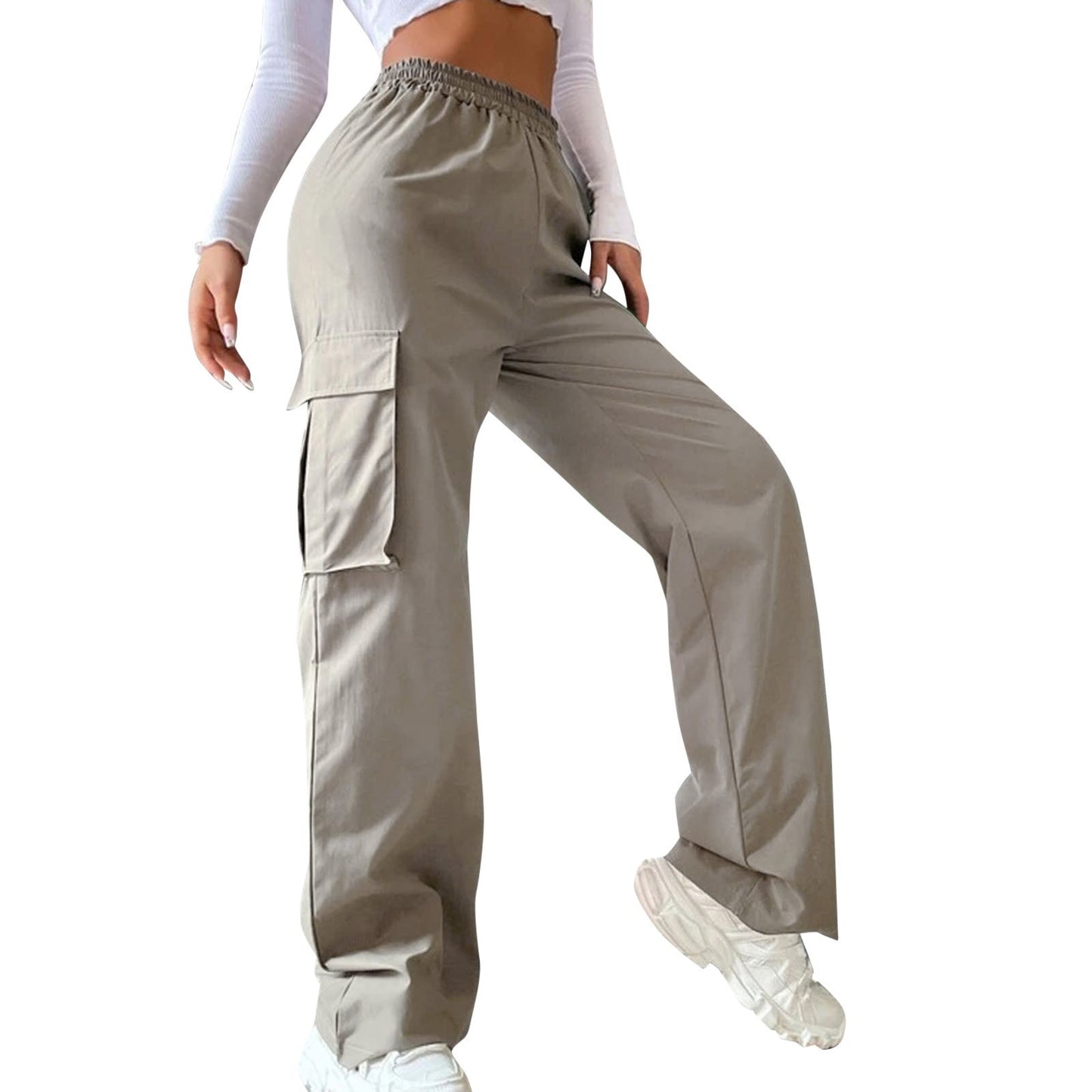 Belt High Waist Wide Leg Straight Suits