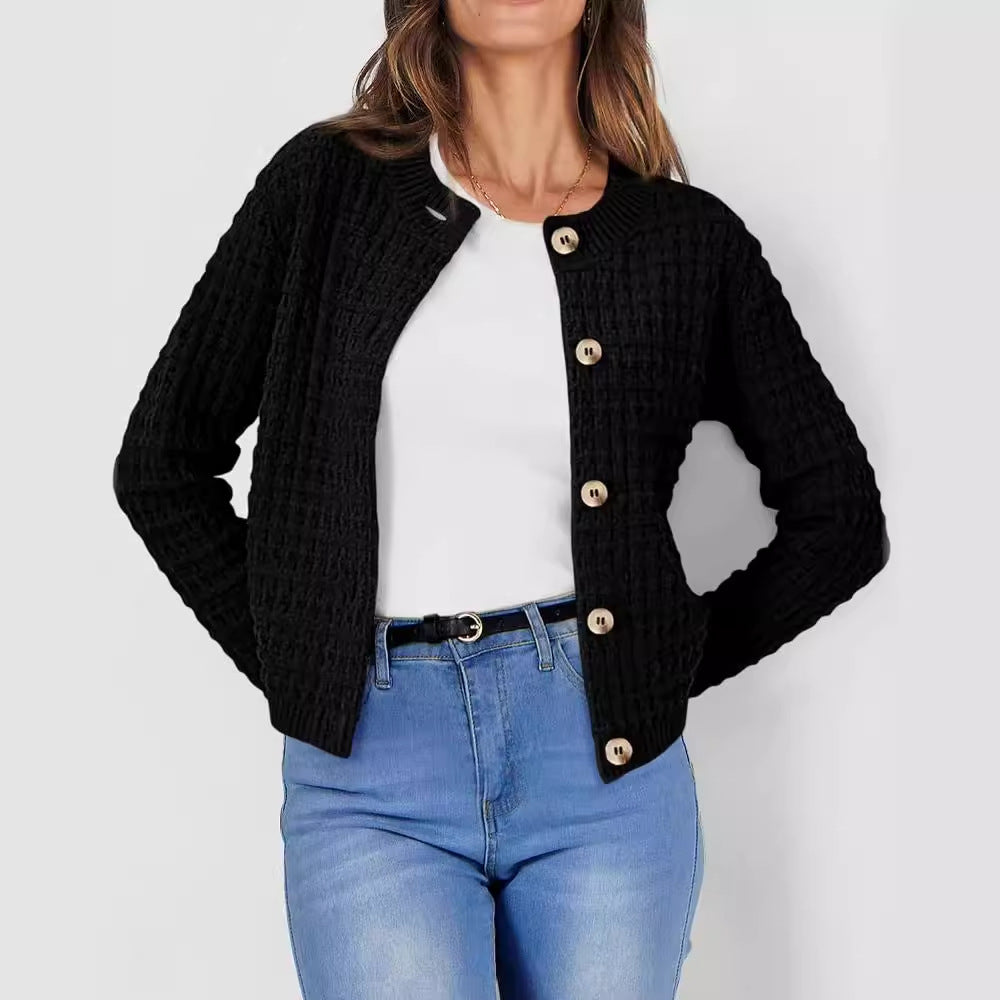 Women's Temperament Crew Neck Knitted Retro Casual Knitwear