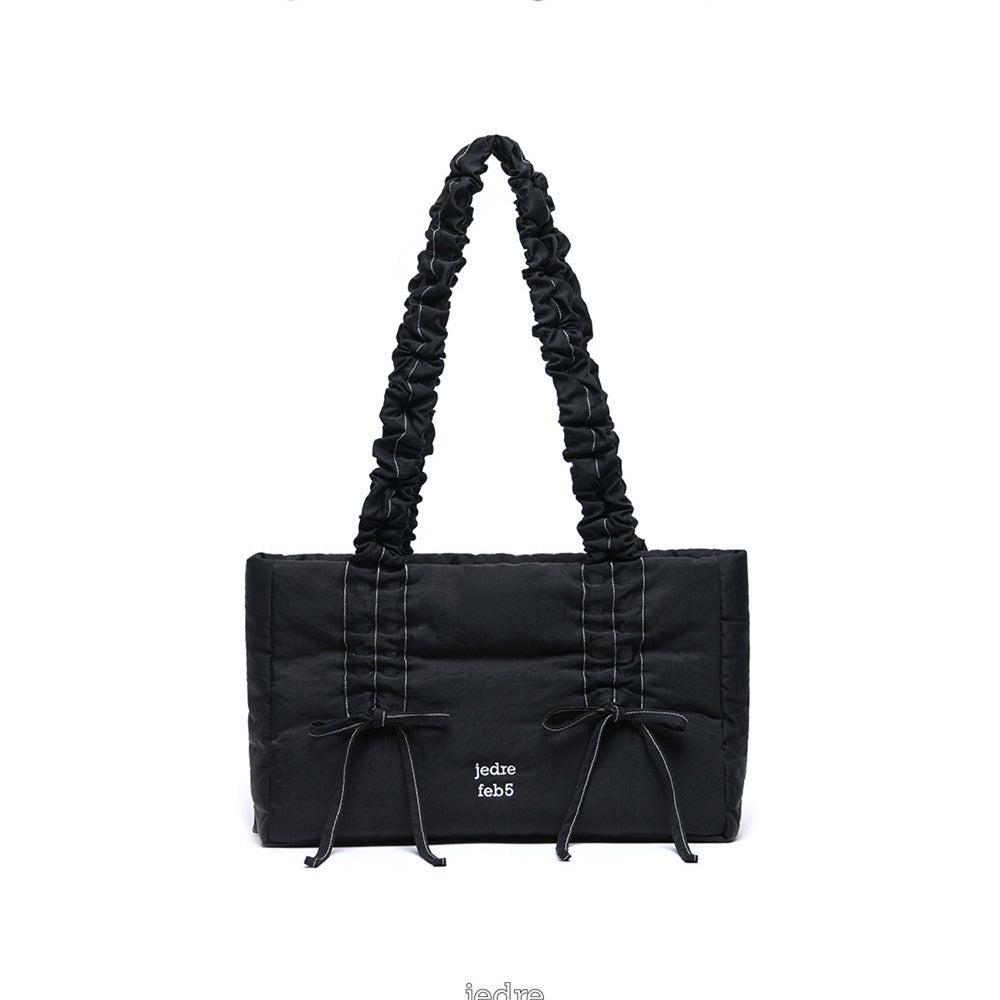 Women's Niche Korean Pleated Commuter Portable Shoulder Bags
