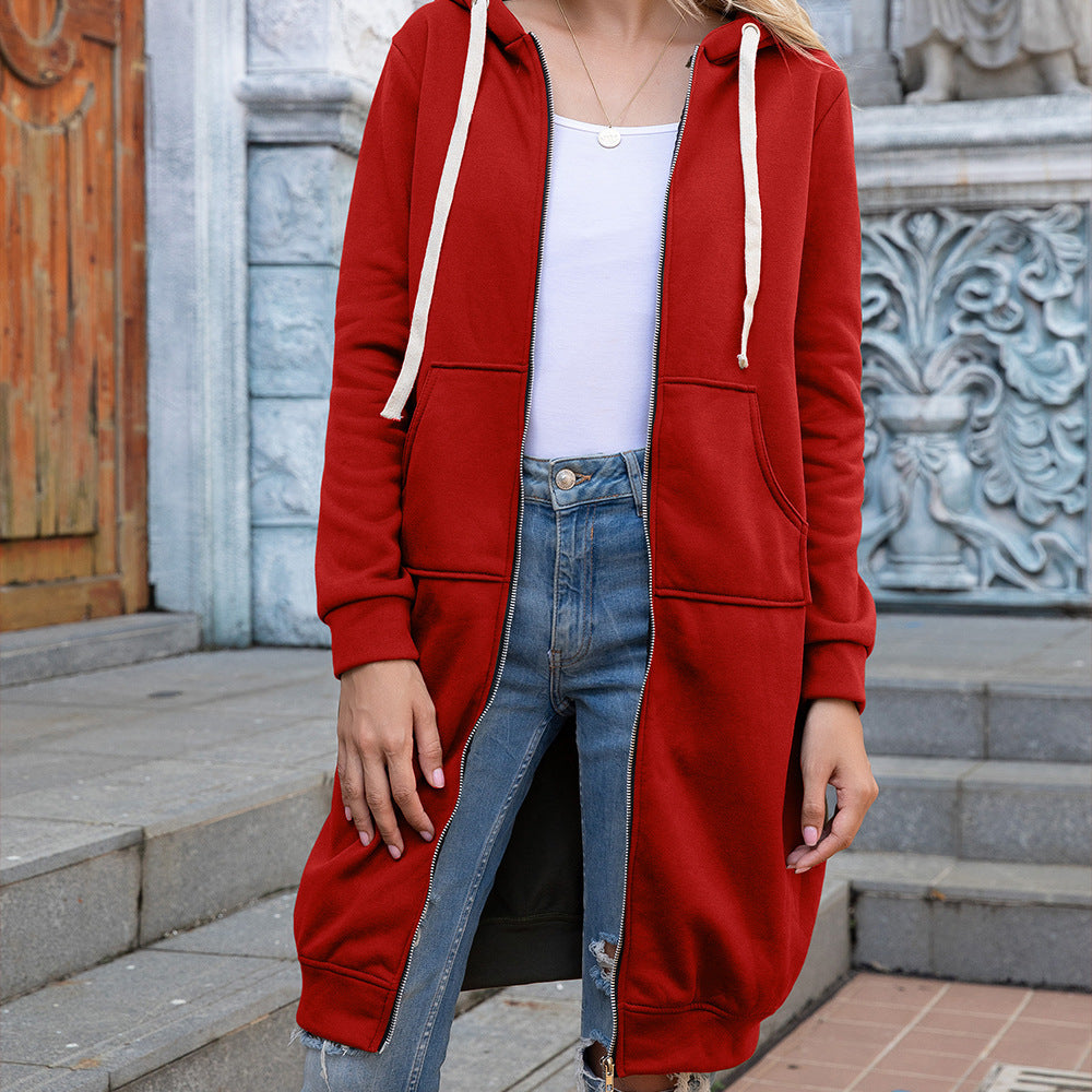 Women's Pretty New Loose Hooded Mid-length Sweaters