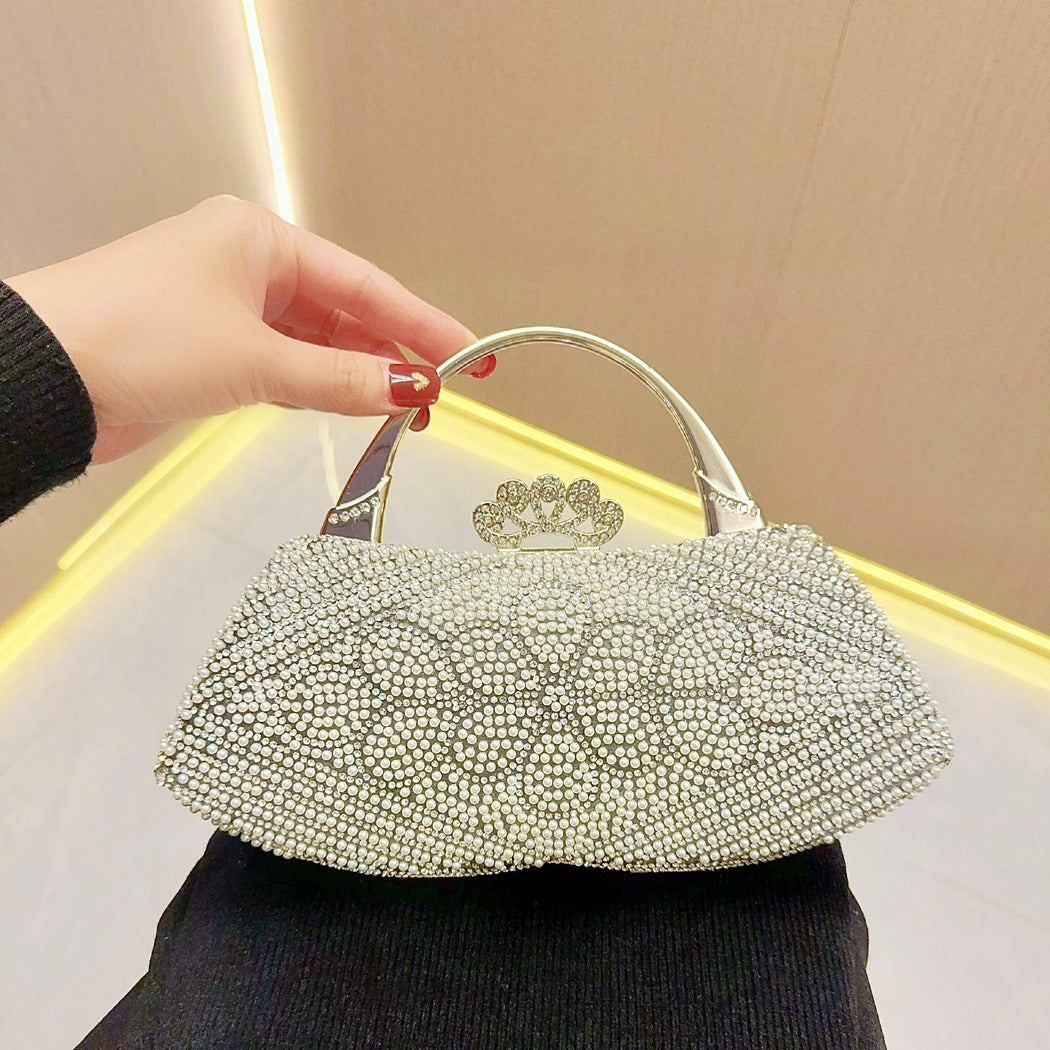 Women's Vintage Pearl Rhinestone Banquet Dinner Evening Bags