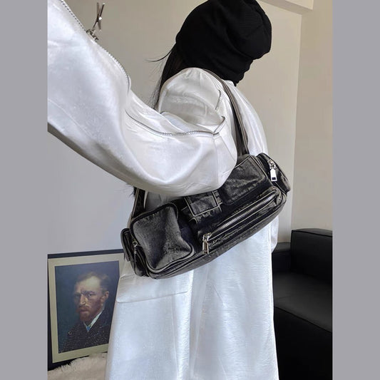 Women's Niche Locomotive Style Underarm Hot Vintage Handbags