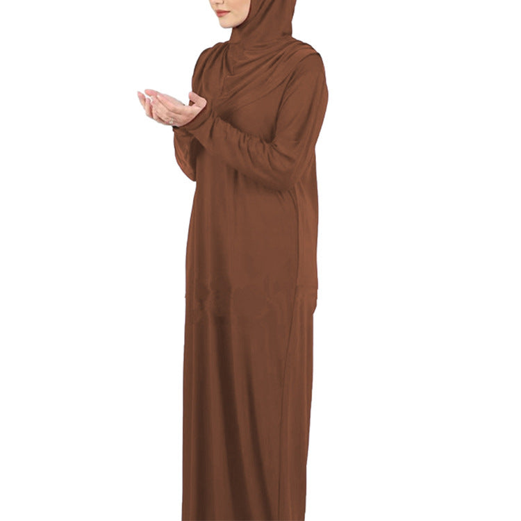 Charming Solid Color Hooded Dress Stitching Dresses
