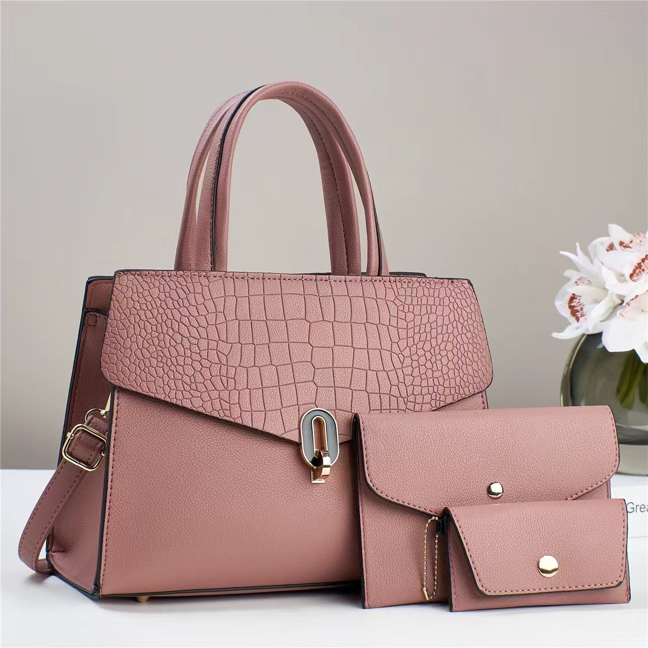 Women's Pretty Durable Elegant Texture Three-piece Handbags