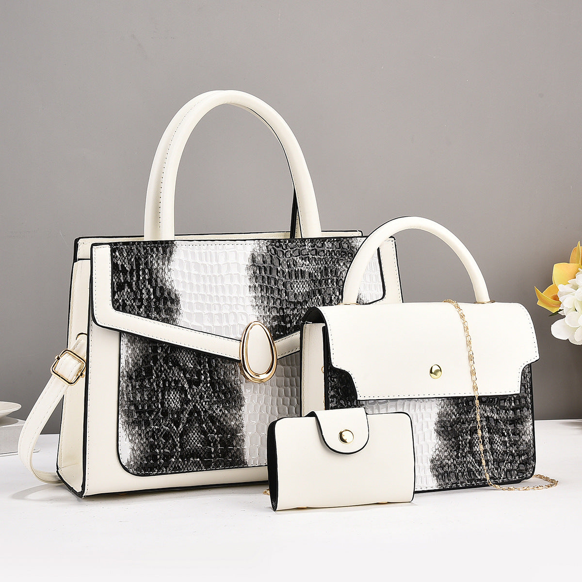 Women's Three-piece Fashion Creative Stone Pattern Western Bags
