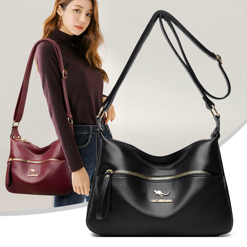 Women's Mother's High-grade Soft Leather Large Capacity Small Square Bags