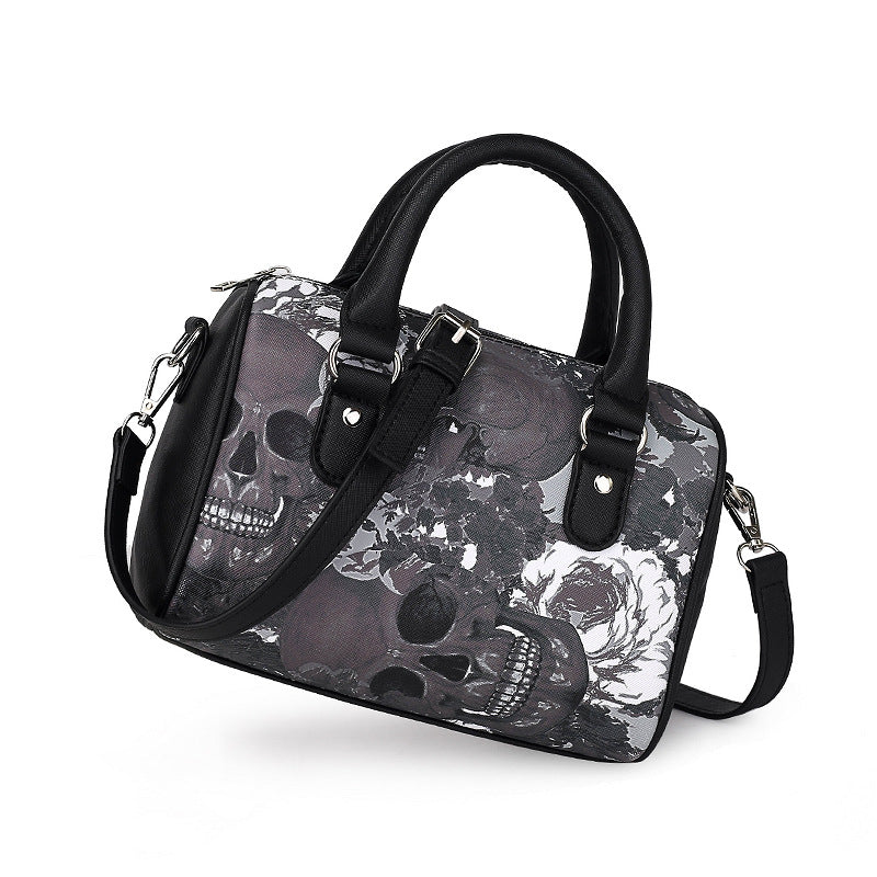 Women's Skull Pillow Fashion Color Printing Portable Handbags