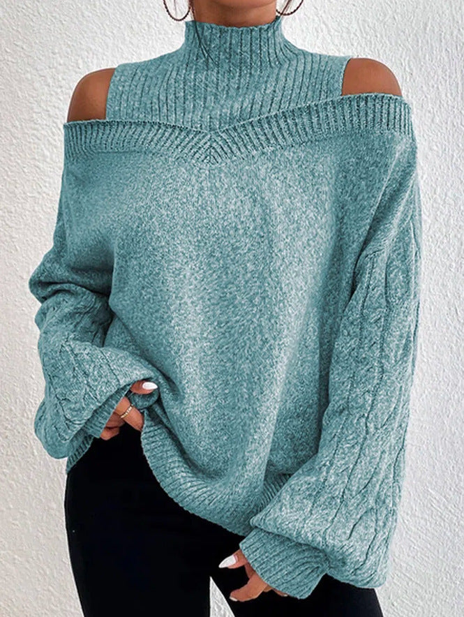 Women's Fashion Mock Neck Loose Large Sweaters