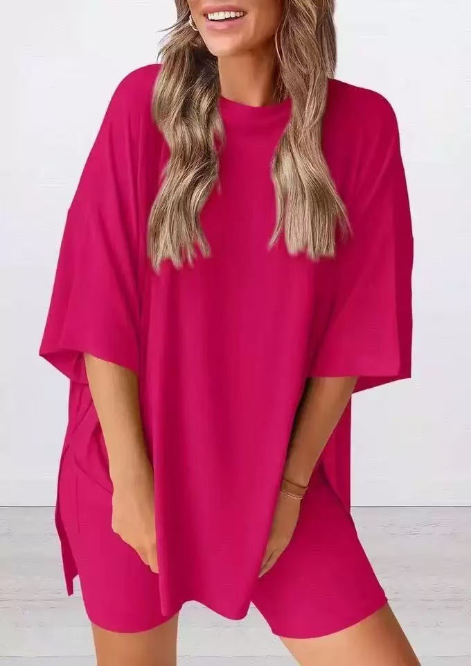 Loose Fashion Solid Color Casual Short-sleeved Suits