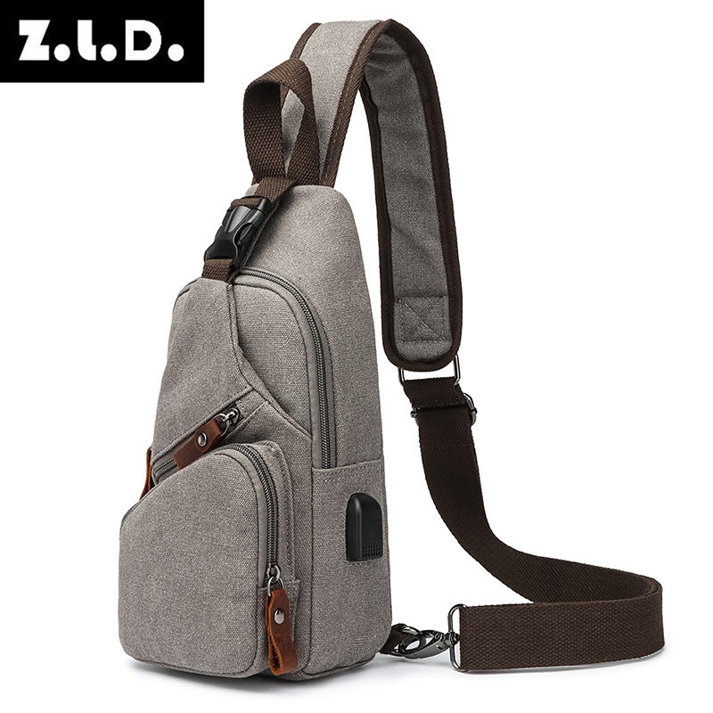 Men's Unique Versatile Elegant Vintage Canvas Men's Chest Bags