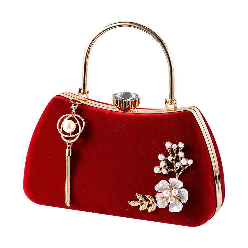 Women's Pendant Diamond Veet Portable Banquet Dress Handbags